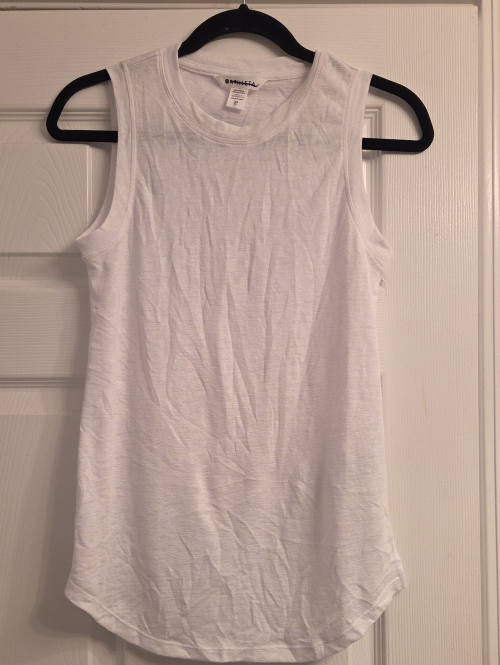 Athleta White Scoop-Neck Tank Top